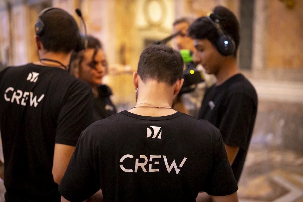 La crew di Artide Innova sul set di una produzione live